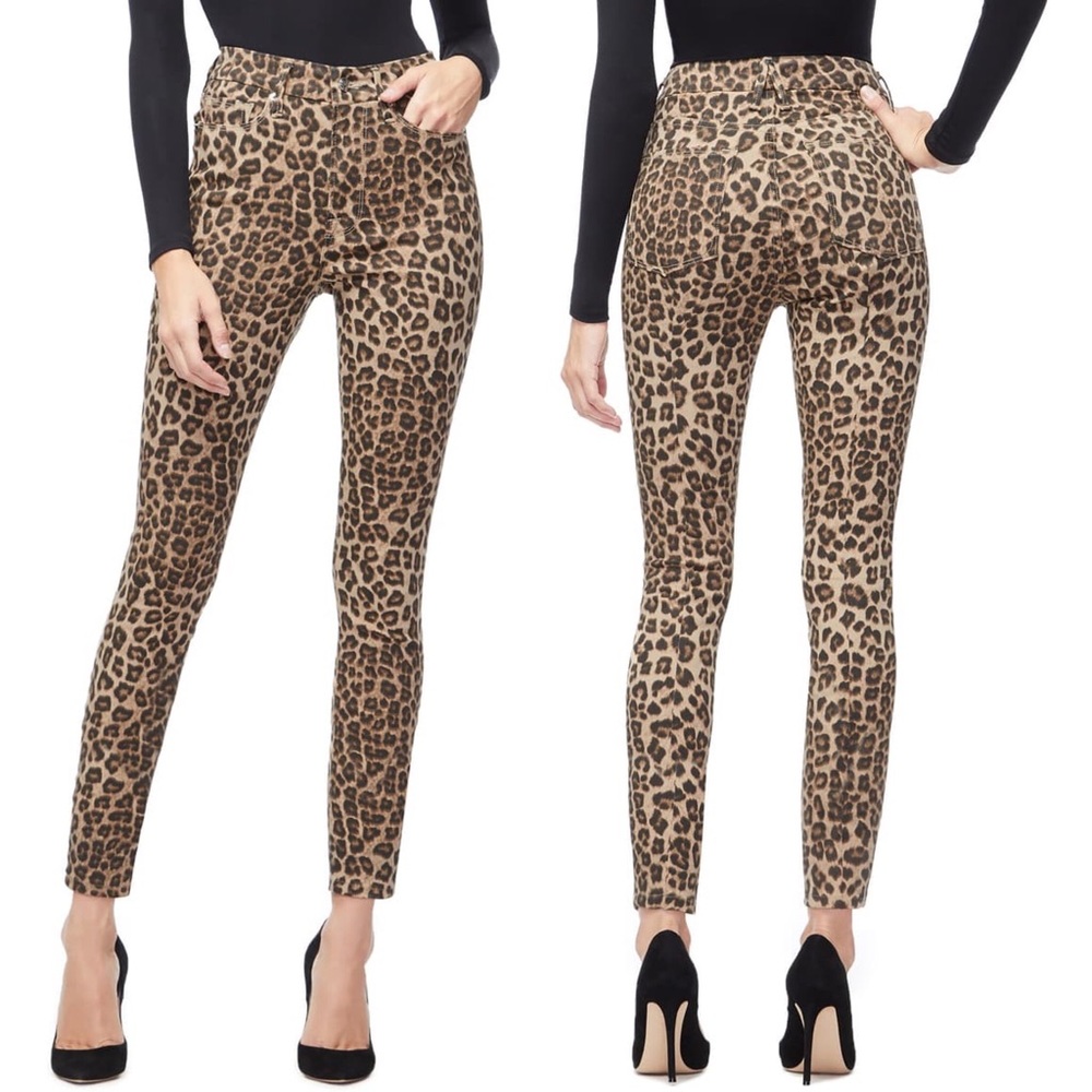 NWT Good American Good Waist Jeans Cheetah Sz 8/29